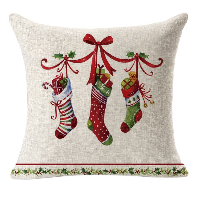 4Pcs Christmas Pillow Cover Home Decorative For