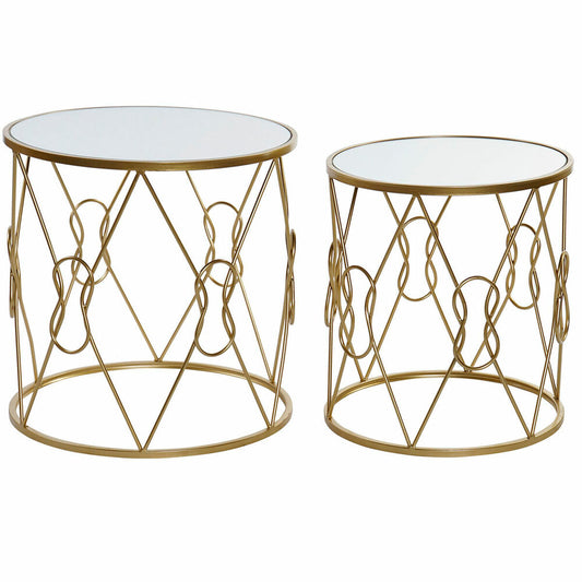 Side table DKD Home Decor Mirror Golden Metal 50 x 50 x 51 cm