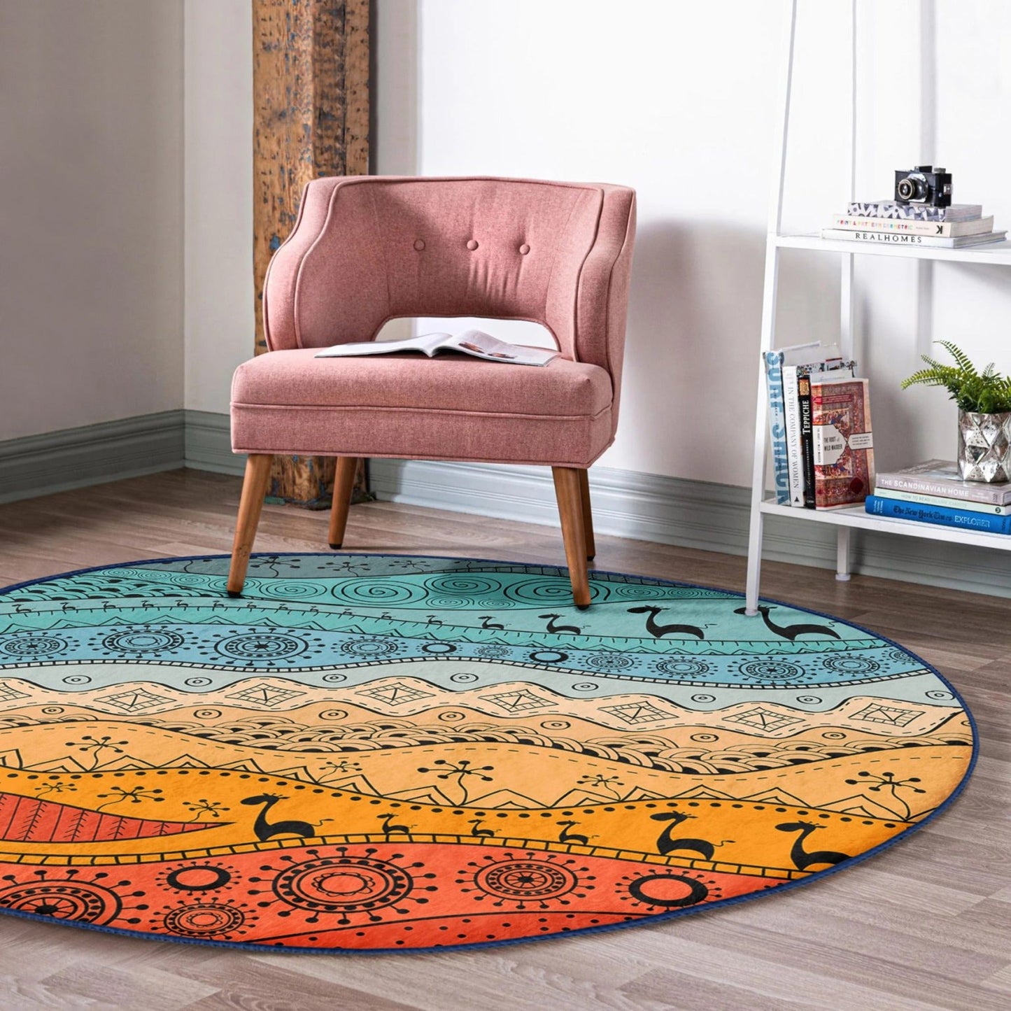 Abstract Circle Carpet, Abstract Round Rug, Bedroom Decorative Floor