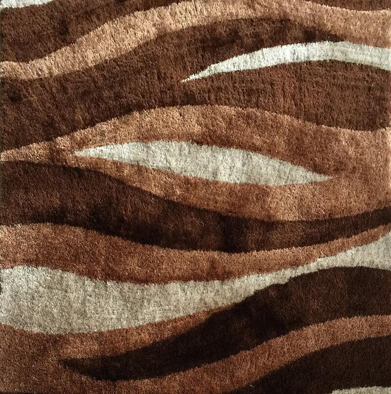 Aria Beige & Brown Soft Pile Shaggy Area Rug