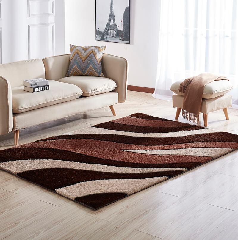 Aria Brown & Beige Soft Pile Shaggy Area Rug