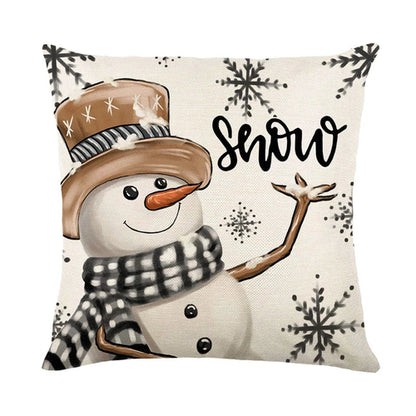 Christmas Pillow Cover Snowman Elk Pillow