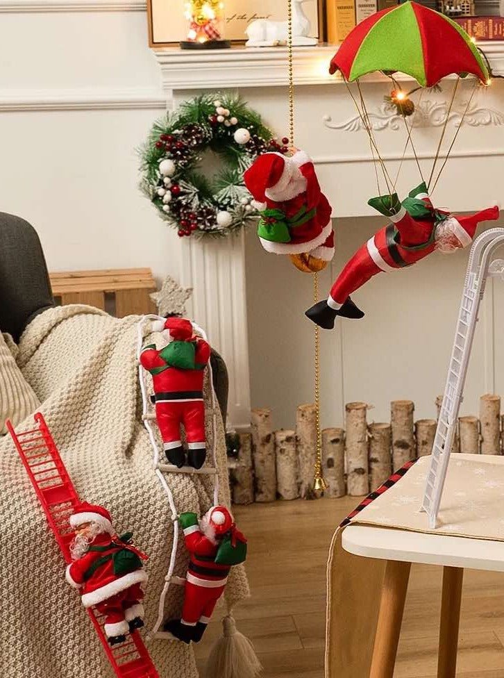 Christmas Electric Santa Decor, Santa Climbing Ropes & Ladder Toy