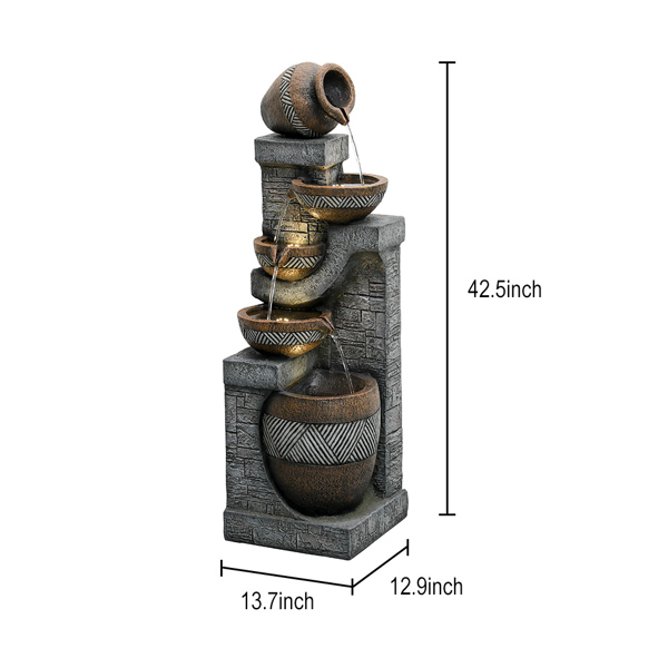 42.5inches Garden Landscape  Water Fountain for Home Garden Decor