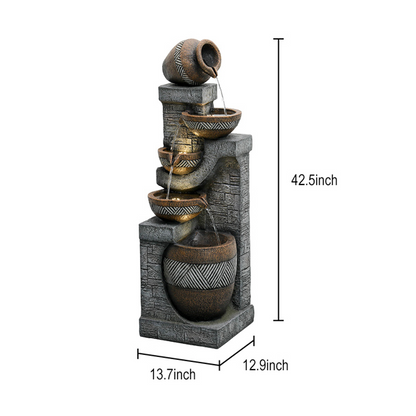 42.5inches Garden Landscape  Water Fountain for Home Garden Decor