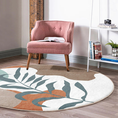 Abstract Circle Carpet, Abstract Round Rug, Minimalist Decorative Area