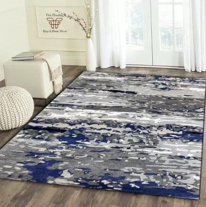 Multicolor Wool Area Rug  (5 cm, X 8 cm, Rectangle)