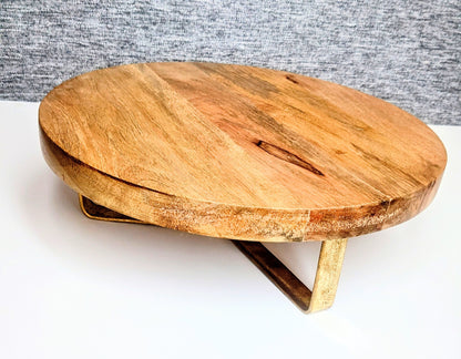 Large Mango Wood Cake Stand