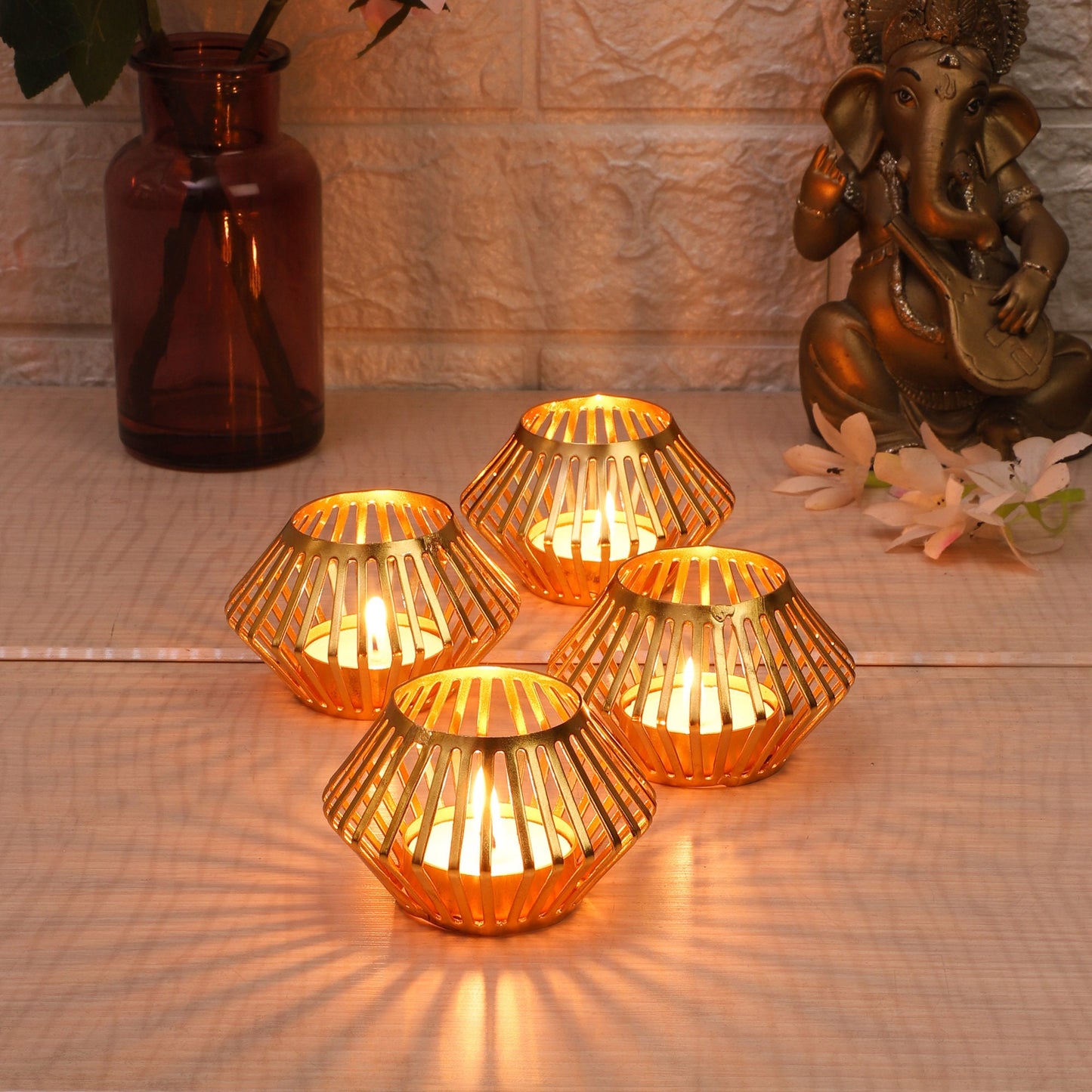 Elegant Set of 4 Small Tealight Holders