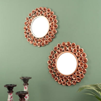 Set of 2 Romantic Rose Mirrors