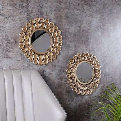 Set of 2 Romantic Rose Mirrors