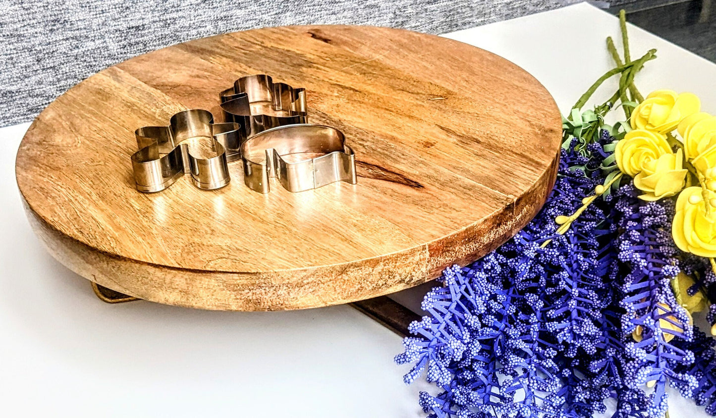 Large Mango Wood Cake Stand