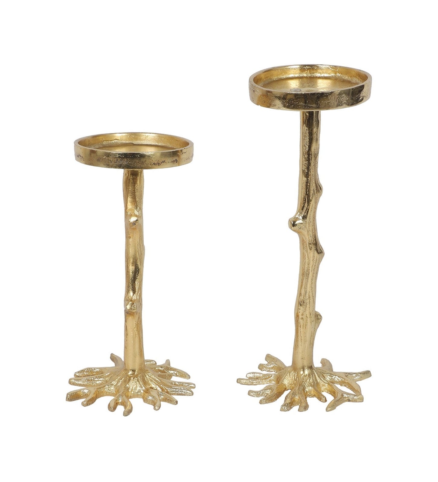 Modern Aluminum Candle Stand Set of 2