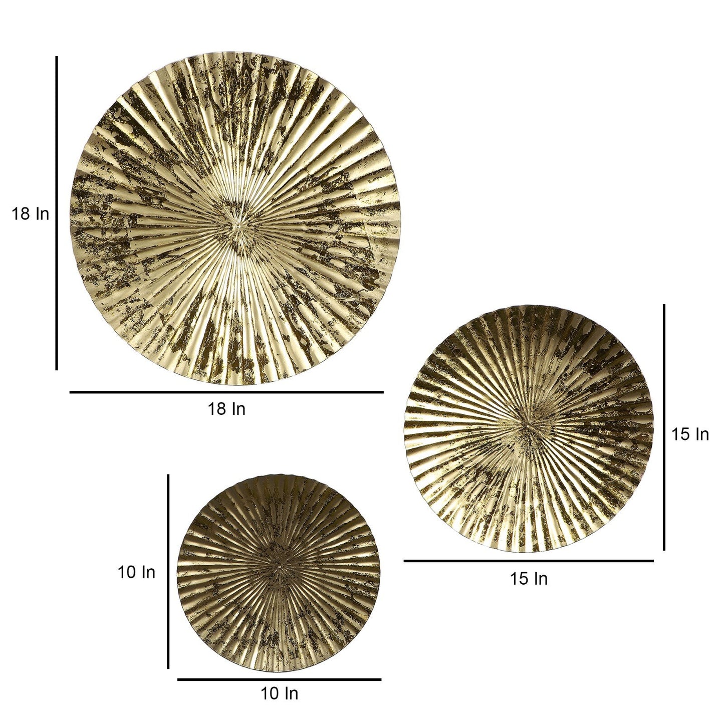 Rustic Chic Gold Wall Hanging - Set of 3