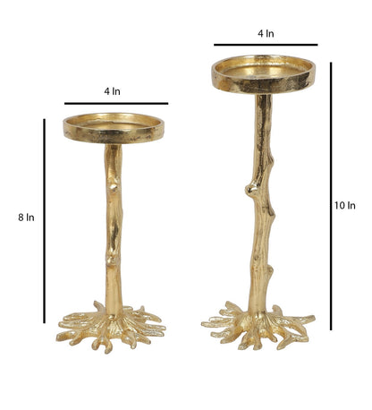 Modern Aluminum Candle Stand Set of 2