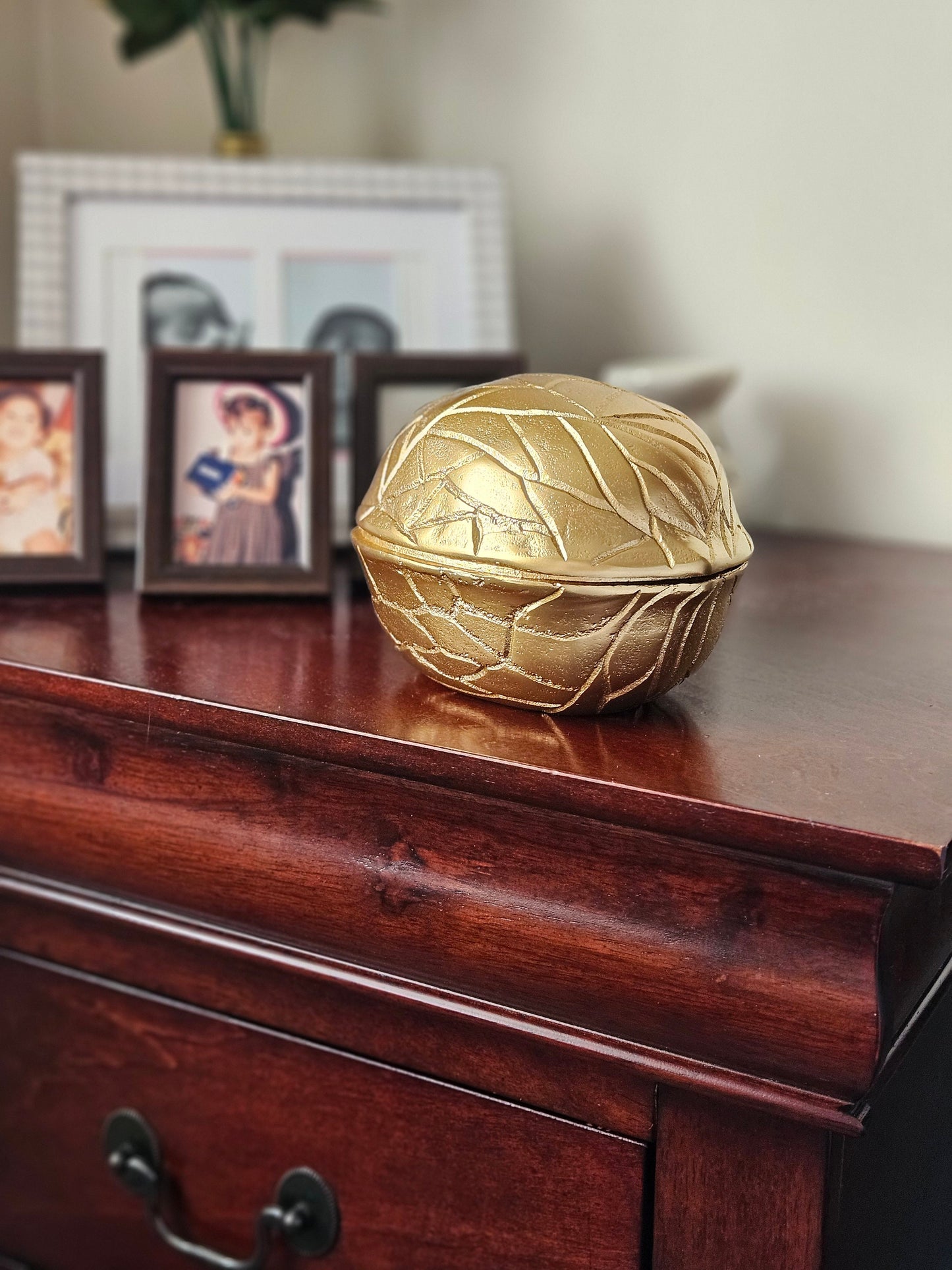 Elegant Walnut Shape Box for Storage