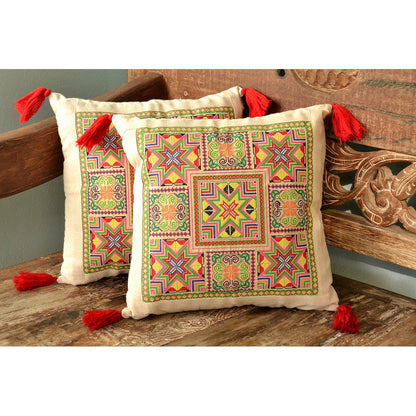 Boho Needlepoint Tassel Cushion Cover